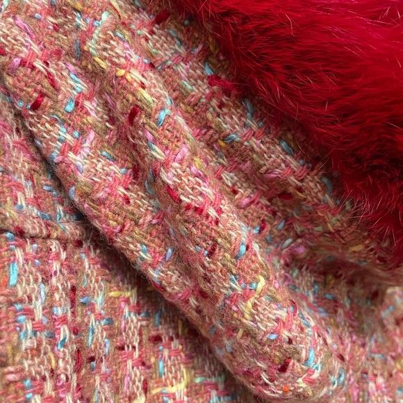 Alannah Hill “Running With Scissors” Hood Coat with removable rabbit fur trim. - Picture 4 of 5